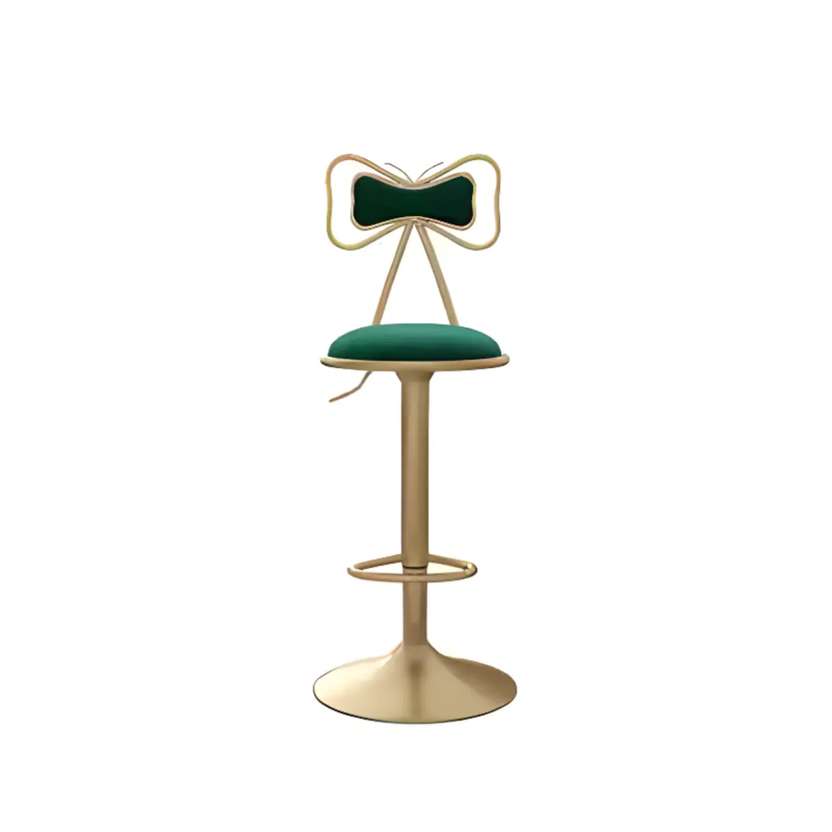Glam Adjustable Swivel Fabric Bow-knot Back Bar Stool Image - 4