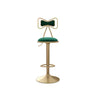 Glam Adjustable Swivel Fabric Bow-knot Back Bar Stool Image - 4