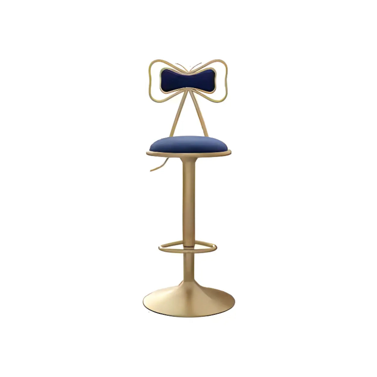 Glam Adjustable Swivel Fabric Bow-knot Back Bar Stool Image - 5