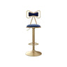 Glam Adjustable Swivel Fabric Bow-knot Back Bar Stool Image - 5