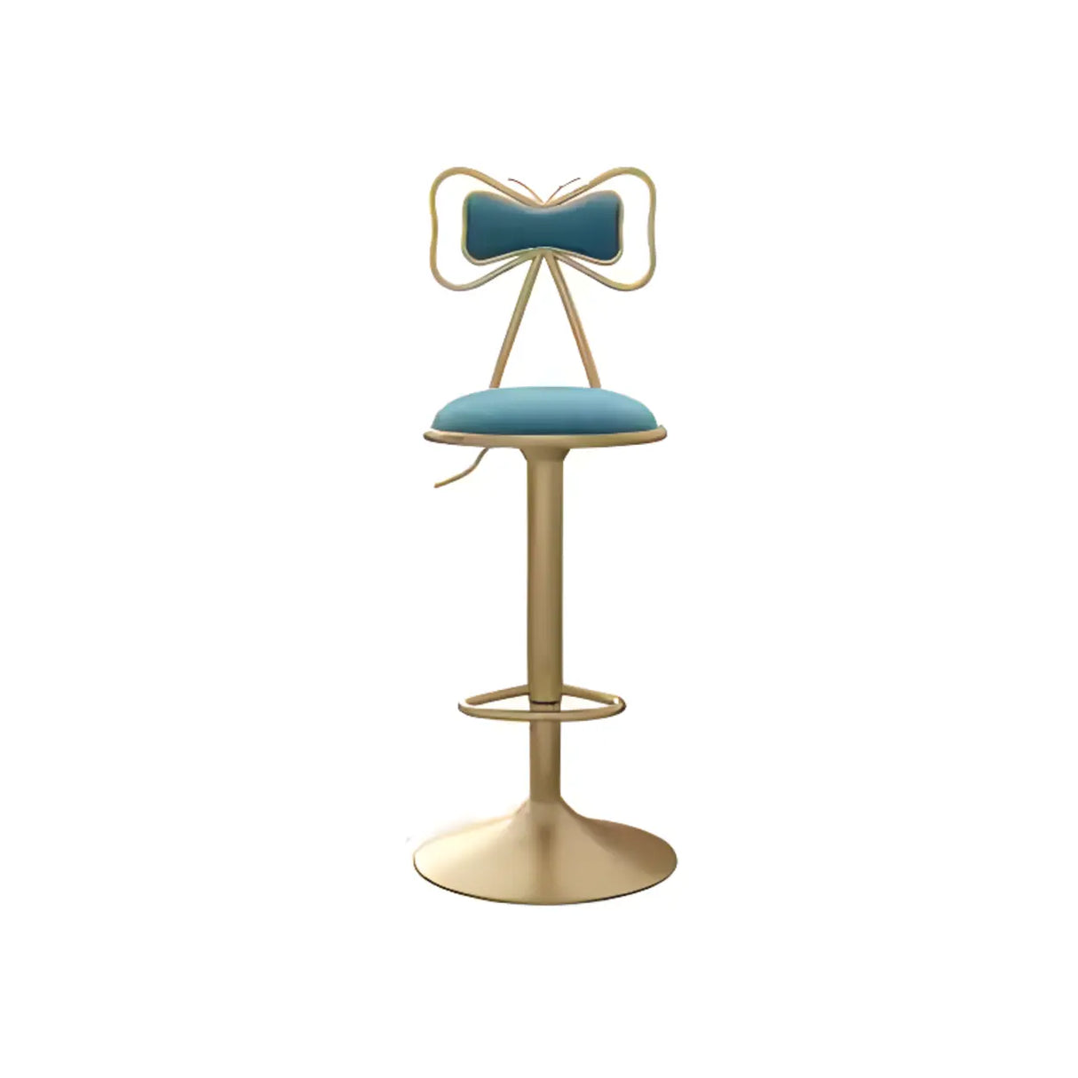 Glam Adjustable Swivel Fabric Bow-knot Back Bar Stool Image - 7