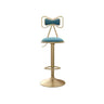 Glam Adjustable Swivel Fabric Bow-knot Back Bar Stool Image - 7