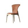 Glam Armless Solid Back Upholstered Dining Chair with Gold Legs Image - 2