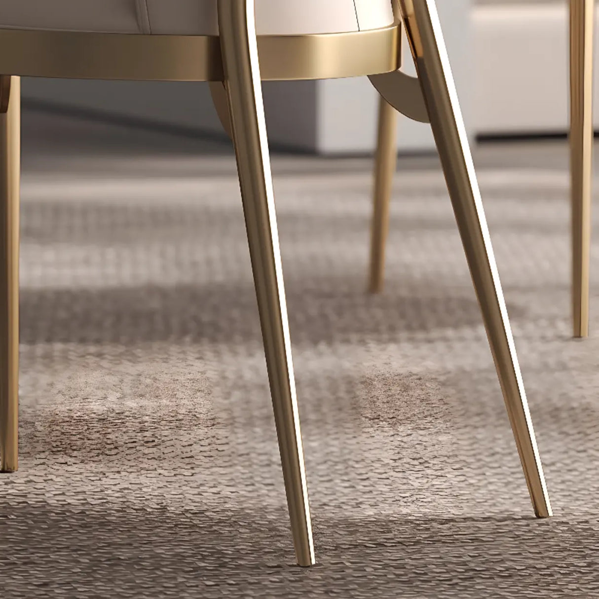 Glam Armless Solid Back Upholstered Dining Chair with Gold Legs Image - 7