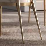 Glam Armless Solid Back Upholstered Dining Chair with Gold Legs Image - 7