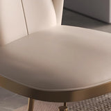 Glam Armless Solid Back Upholstered Dining Chair with Gold Legs Image - 8