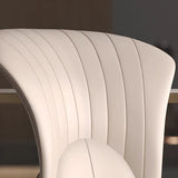 Glam Armless Solid Back Upholstered Dining Chair with Gold Legs Image - 9