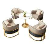 Glam Beige Faux Leather Seating Group with Pillow Image - 10