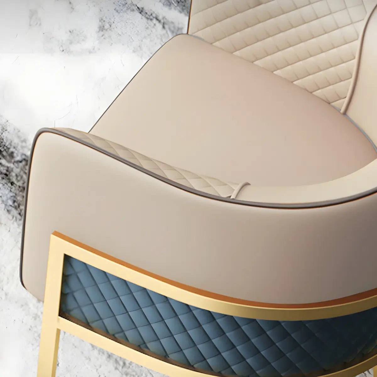 Glam Beige Faux Leather Seating Group with Pillow Image - 13