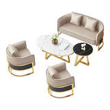 Glam Beige Faux Leather Seating Group with Pillow Image - 17