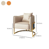 Glam Beige Faux Leather Seating Group with Pillow #size