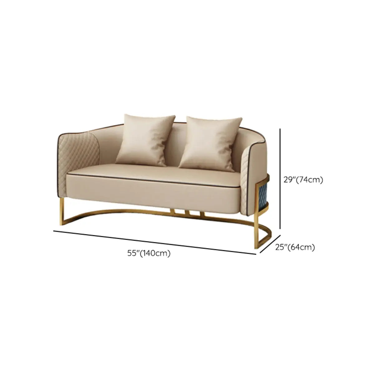 Glam Beige Faux Leather Seating Group with Pillow Image - 21