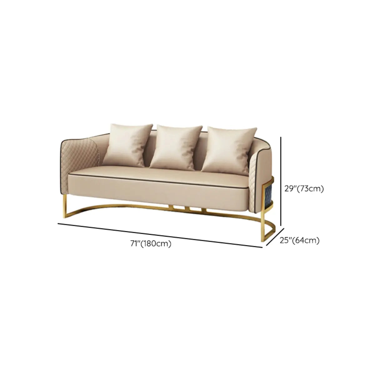 Glam Beige Faux Leather Seating Group with Pillow Image - 22