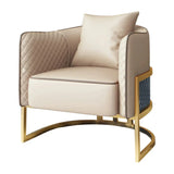 Glam Beige Faux Leather Seating Group with Pillow Image - 6
