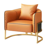 Glam Beige Faux Leather Seating Group with Pillow Image - 8