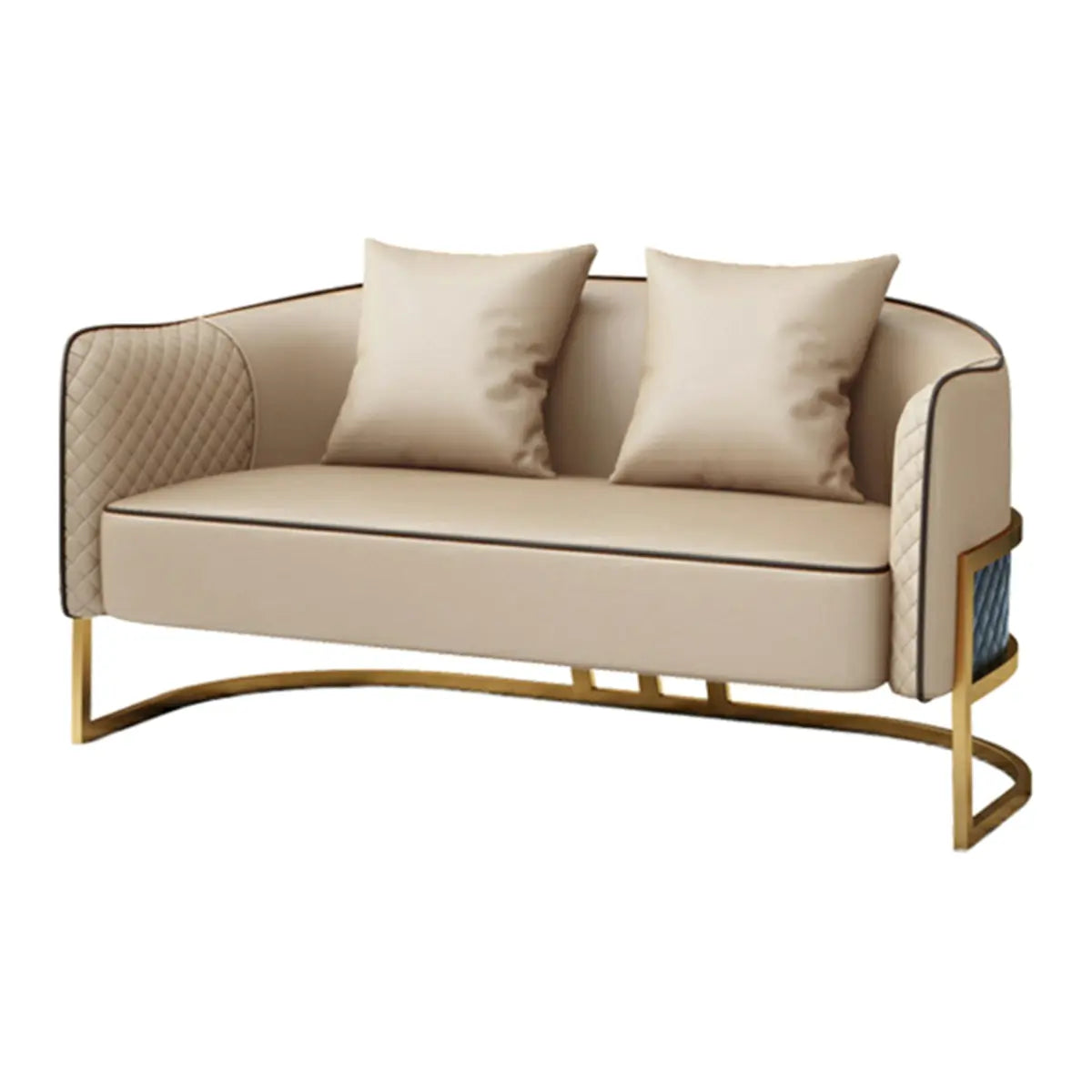Glam Beige Faux Leather Seating Group with Pillow Image - 9