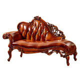 Glam Champagne Leather Upholstered Left-Arm Chaise Image - 3