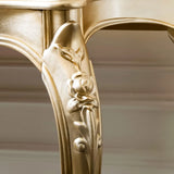 Glam Curved Gold Wooden Antique Standard Console Table Image - 8