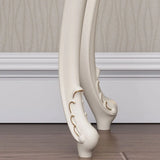 Glam Curved Wood White Standard Width French Console Table Image - 13