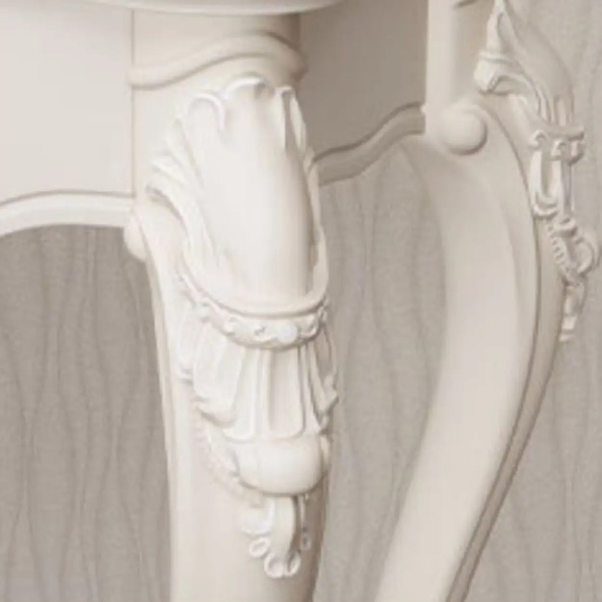Glam Curved Wood White Standard Width French Console Table Image - 17