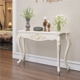 Glam Curved Wood White Standard Width French Console Table Image - 18
