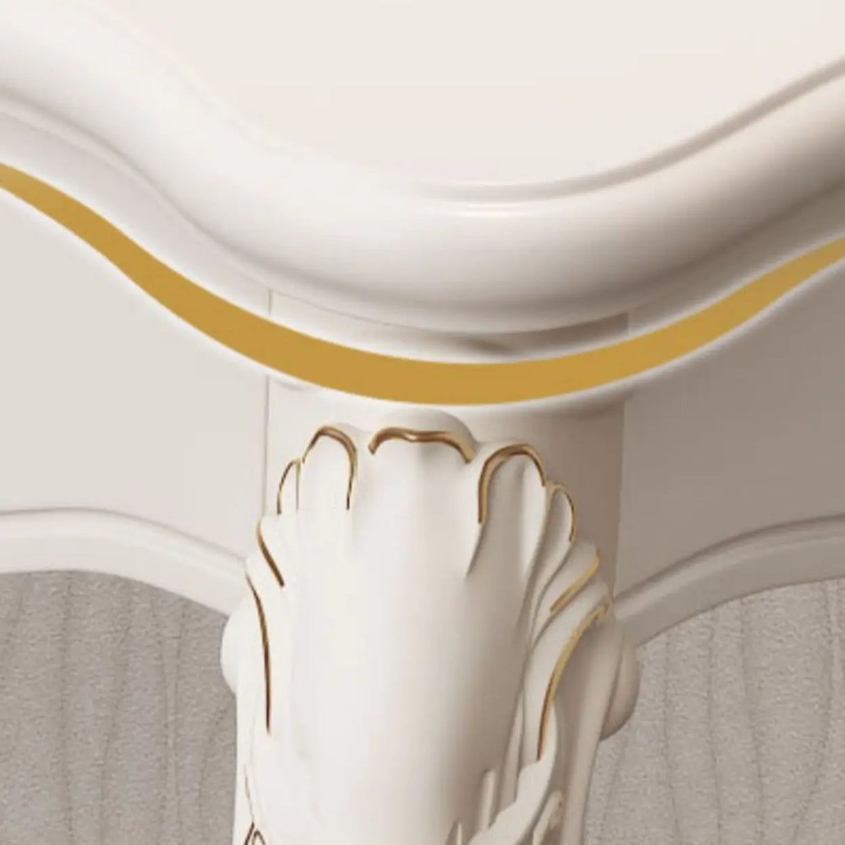 Glam Curved Wood White Standard Width French Console Table Image - 20