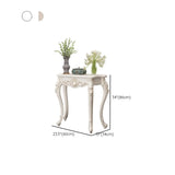 Glam Curved Wood White Standard Width French Console Table #size