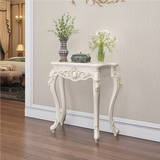 Glam Curved Wood White Standard Width French Console Table Image - 2
