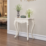 Glam Curved Wood White Standard Width French Console Table Image - 3