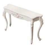 Glam Curved Wood White Standard Width French Console Table Image - 8