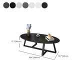 Glam Glass Wood Oval Coffee Table with Cross Legs #size