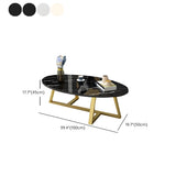 Glam Glass Wood Oval Coffee Table with Cross Legs Image - 26