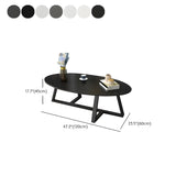 Glam Glass Wood Oval Coffee Table with Cross Legs Image - 27