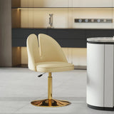 Glam Gray Swivel Adjustable Leather Footrest Back Bar Stool Image - 24