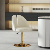 Glam Gray Swivel Adjustable Leather Footrest Back Bar Stool Image - 25