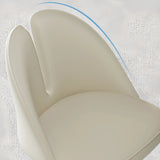 Glam Gray Swivel Adjustable Leather Footrest Back Bar Stool Image - 4