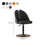 Glam Gray Swivel Adjustable Leather Footrest Back Bar Stool Image - 56