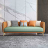 Glam Green-Beige Stain Resistant Tech Cloth Pillow Sofa Image - 11