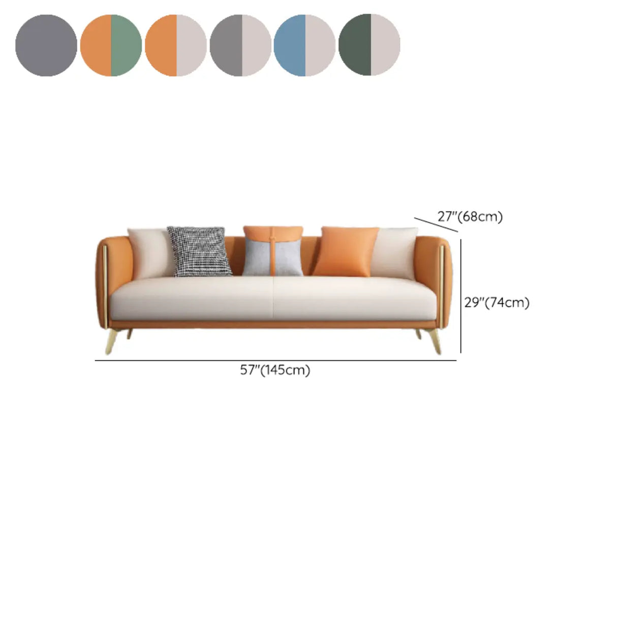 Glam Green-Beige Stain Resistant Tech Cloth Pillow Sofa Image - 16