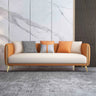 Glam Green-Beige Stain Resistant Tech Cloth Pillow Sofa Image - 2