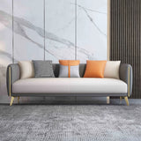 Glam Green-Beige Stain Resistant Tech Cloth Pillow Sofa Image - 3