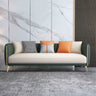 Glam Green-Beige Stain Resistant Tech Cloth Pillow Sofa Image - 7