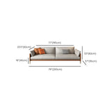 Glam Grey Faux Leather Square Arm Pillow Back Sofa Image - 17