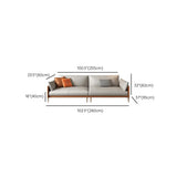 Glam Grey Faux Leather Square Arm Pillow Back Sofa Image - 18