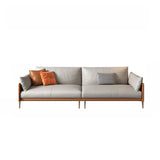 Glam Grey Faux Leather Square Arm Pillow Back Sofa Image - 7