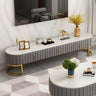 71"L x 16"W x 18"H Grey Glam Grey Marble Drawers Storage TV Stand with Legs Image - 8