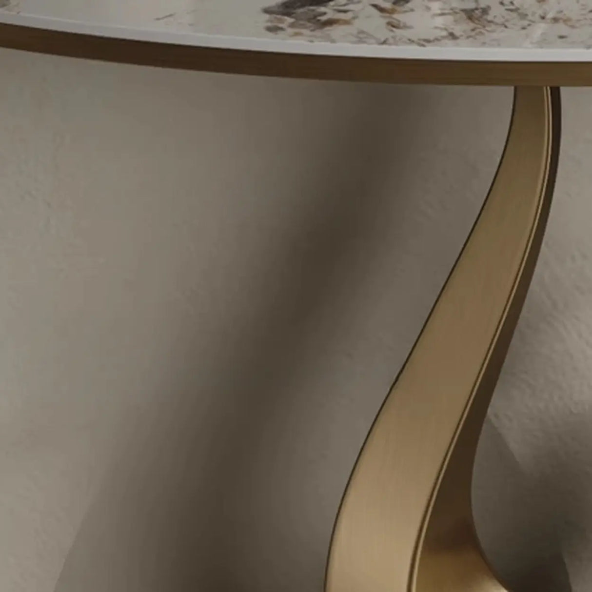 Glam Half Moon Marble Gold Abstract Base Console Table Image - 7