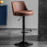 Glam Leather Adjustable Height Swivel Bar Stool with Footrest Image - 12