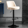 Glam Leather Adjustable Height Swivel Bar Stool with Footrest Image - 2