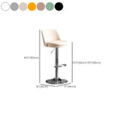 Glam Leather Adjustable Height Swivel Bar Stool with Footrest Image - 32